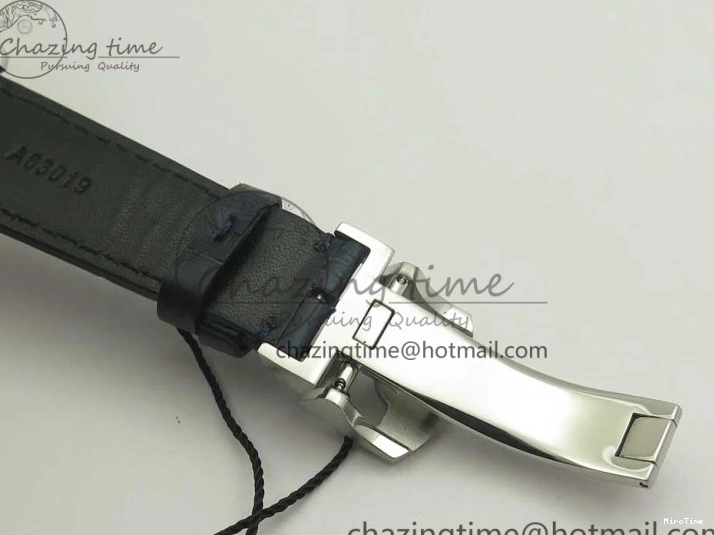 MIROTIME 0111 Cozy Portuguese Tourbillon IW5463 SS ZF Best Edition White Dial Blue Hands on Blue Leather Strap 7172